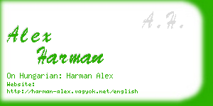 alex harman business card